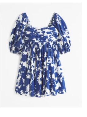 Abercrombie Emerson Poplin Puff
Sleeve Mini Dress